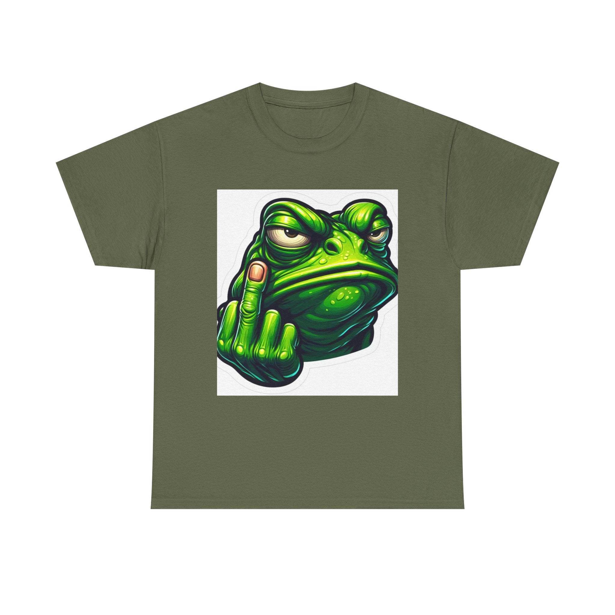Sassy Frog Tee, Unisex Heavy Cotton Tee, Funny Gift for Friends, Casual Wear, Humor T-Shirt, Joke Apparel, Green Frog Design