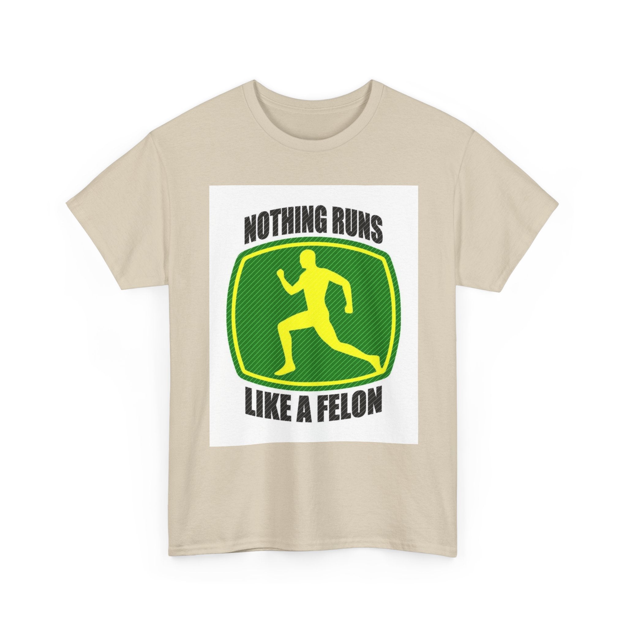 Funny Unisex Heavy Cotton Tee - Nothing Runs Like a Felon, Gift for Runners, Humor Shirt for Exercise Lovers, Perfect for Birthdays, [...]
