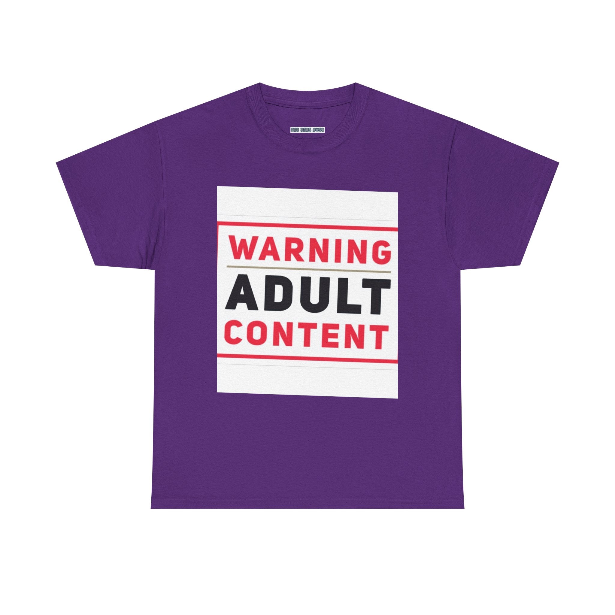 Warning Adult Content Unisex Heavy Cotton Tee | Funny Graphic T-Shirt, Casual Wear, Gift for Adults, Party Shirt, Humor Apparel