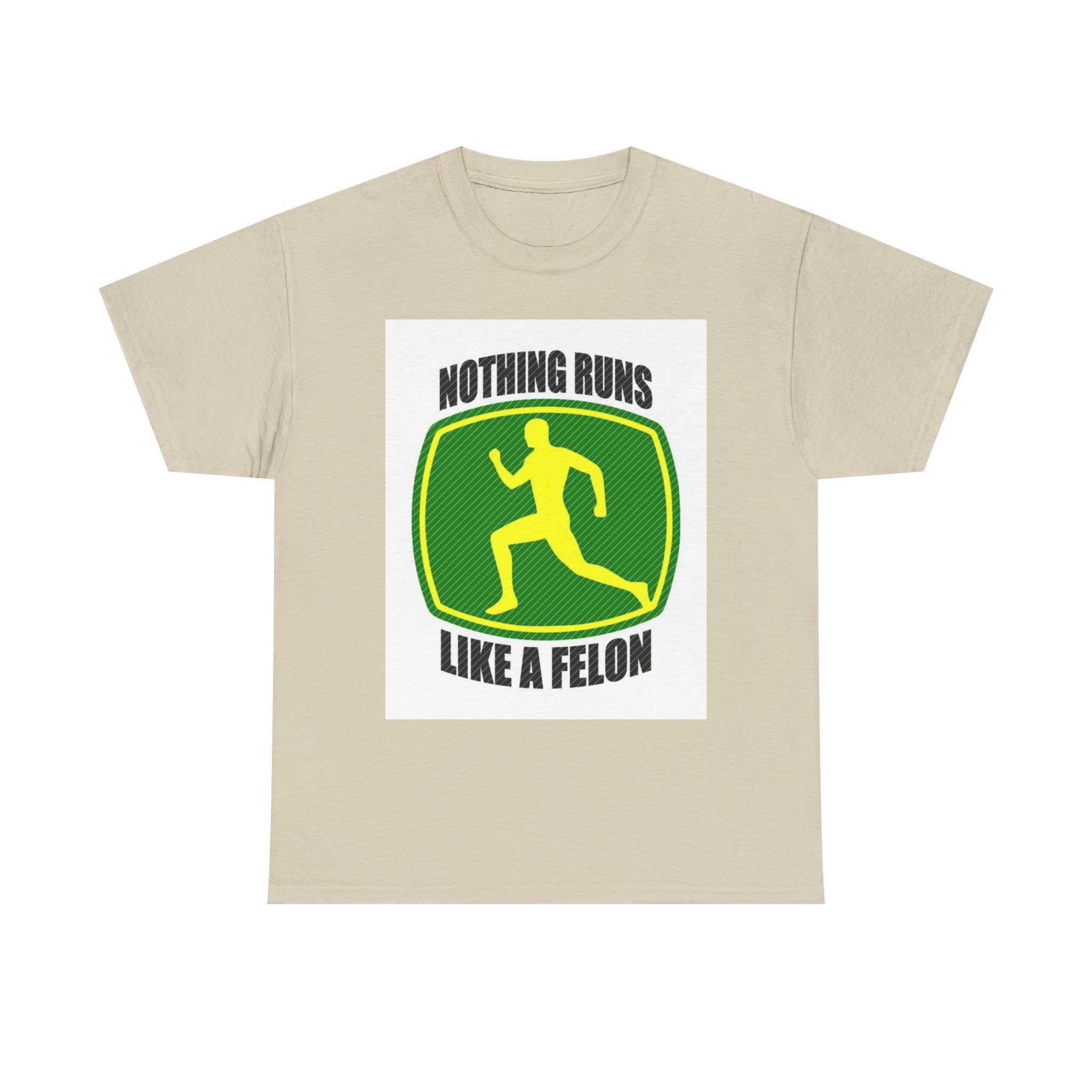 Funny Unisex Heavy Cotton Tee - Nothing Runs Like a Felon, Gift for Runners, Humor Shirt for Exercise Lovers, Perfect for Birthdays, [...]