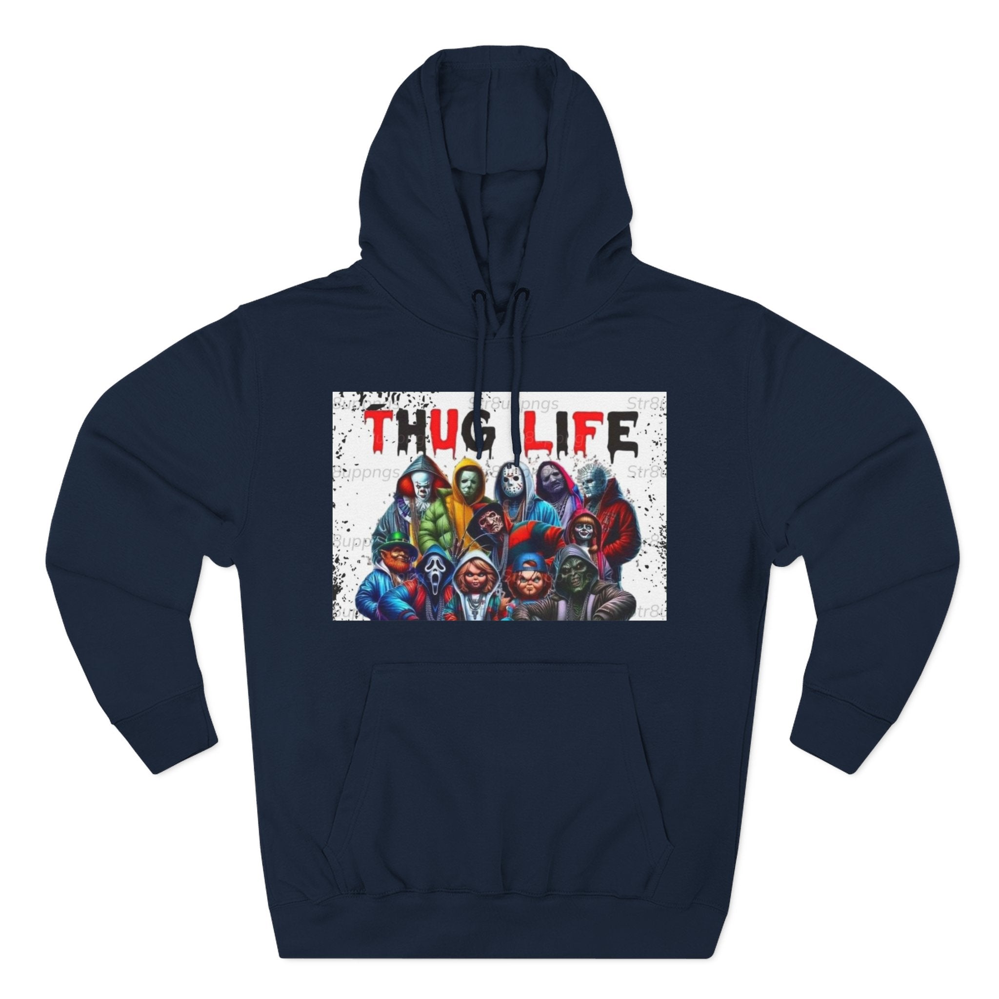 Thug Life Three-Panel Fleece Hoodie - Cool Graphic Sweatshirt for Casual Wear, Perfect for Gifts, Street Style, and Relaxed Vibes