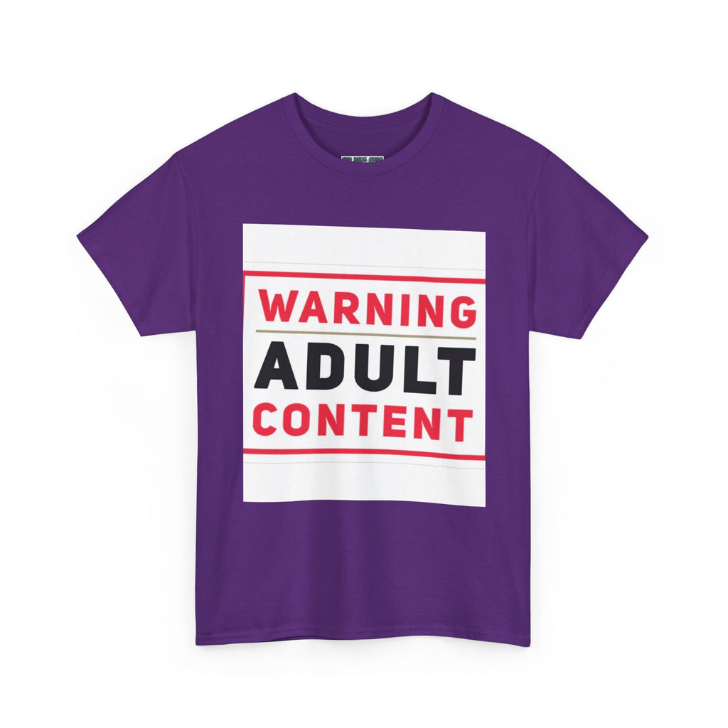Warning Adult Content Unisex Heavy Cotton Tee | Funny Graphic T-Shirt, Casual Wear, Gift for Adults, Party Shirt, Humor Apparel