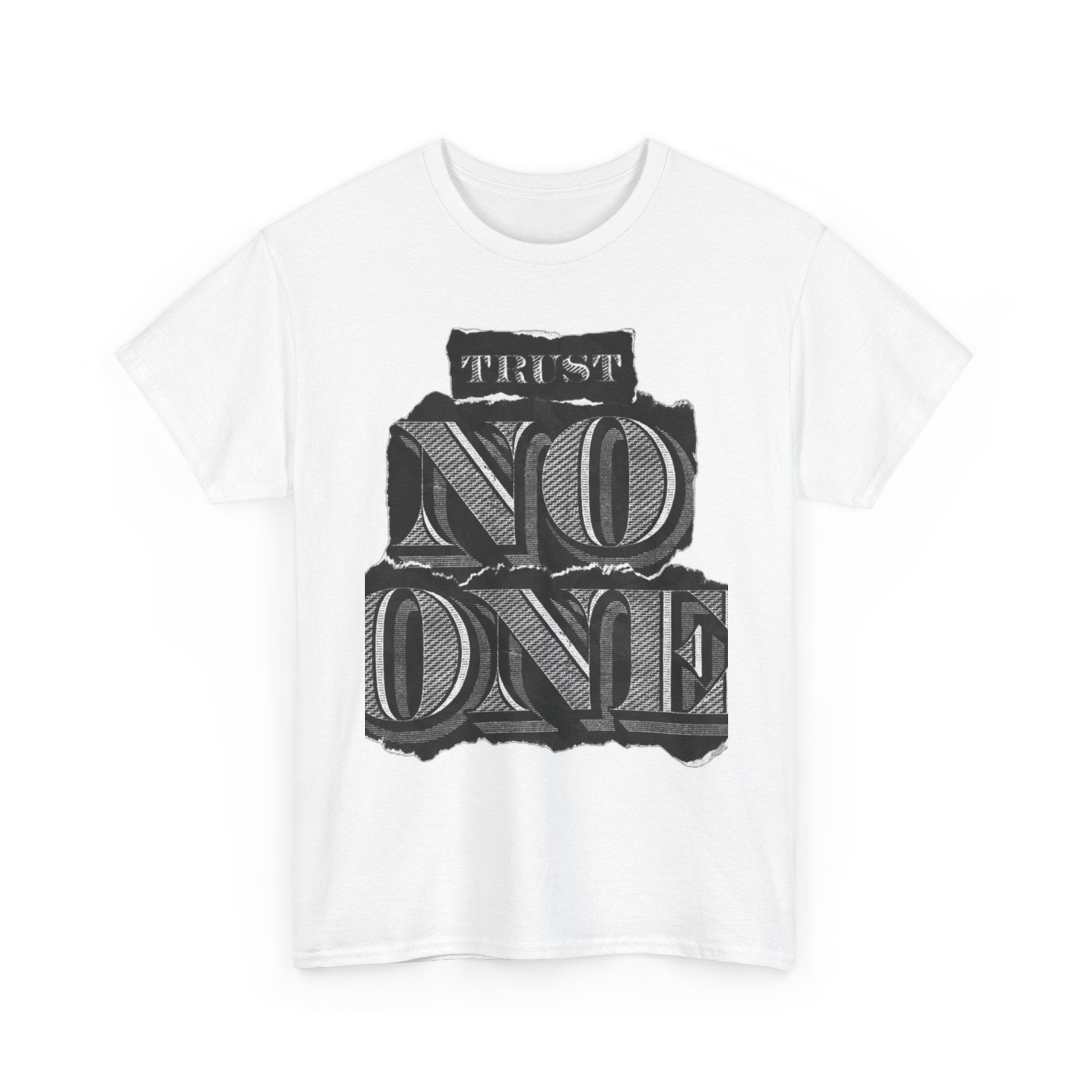 Unisex Heavy Cotton Tee - 'Trust No One' Graphic Tee, Casual Wear, Gift for Friends, Streetwear, Cool Summer Shirt