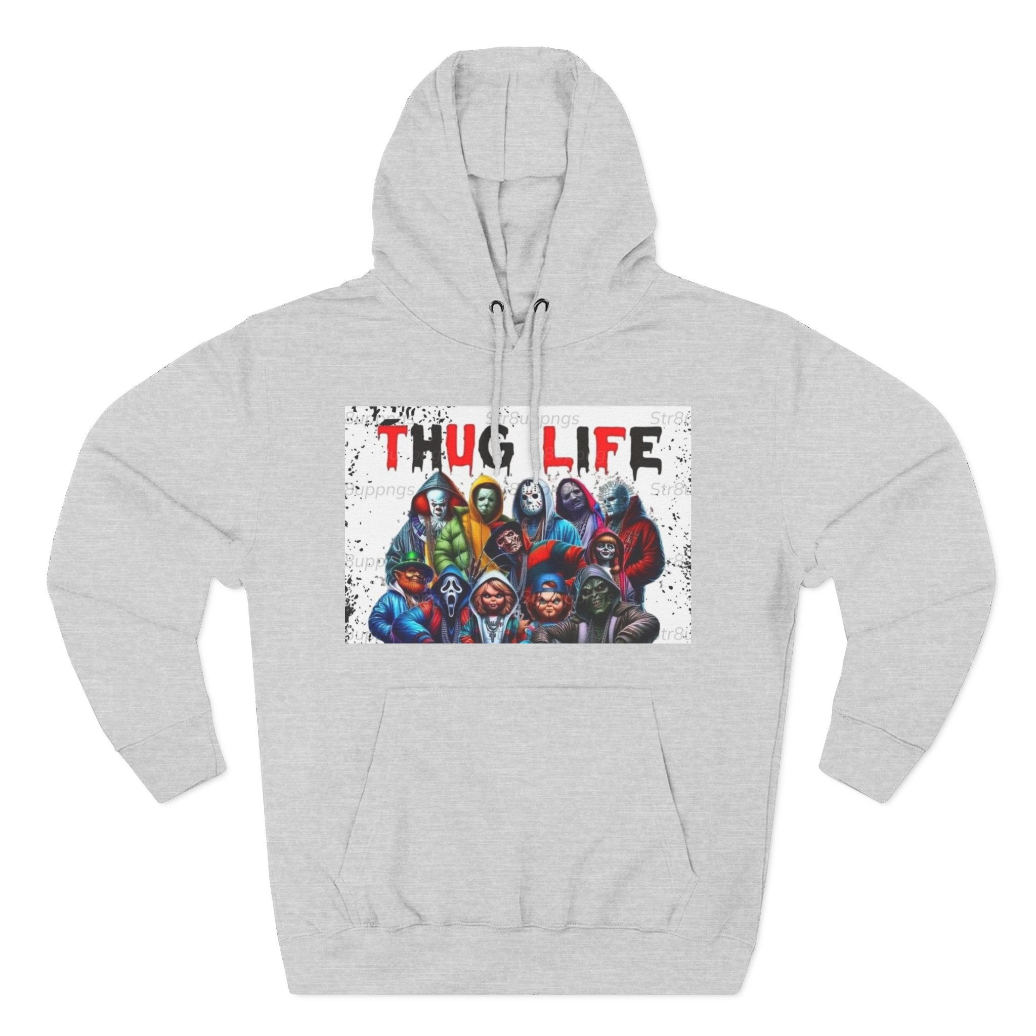 Thug Life Three-Panel Fleece Hoodie - Cool Graphic Sweatshirt for Casual Wear, Perfect for Gifts, Street Style, and Relaxed Vibes