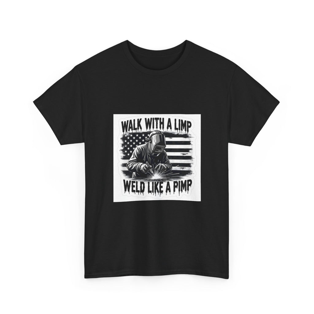 Weld Like a Pimp Unisex Heavy Cotton Tee, Casual Tee, Welding Gift Shirt, Funny Welding T-Shirt, Unique Graphic Tee, Gift for Welders