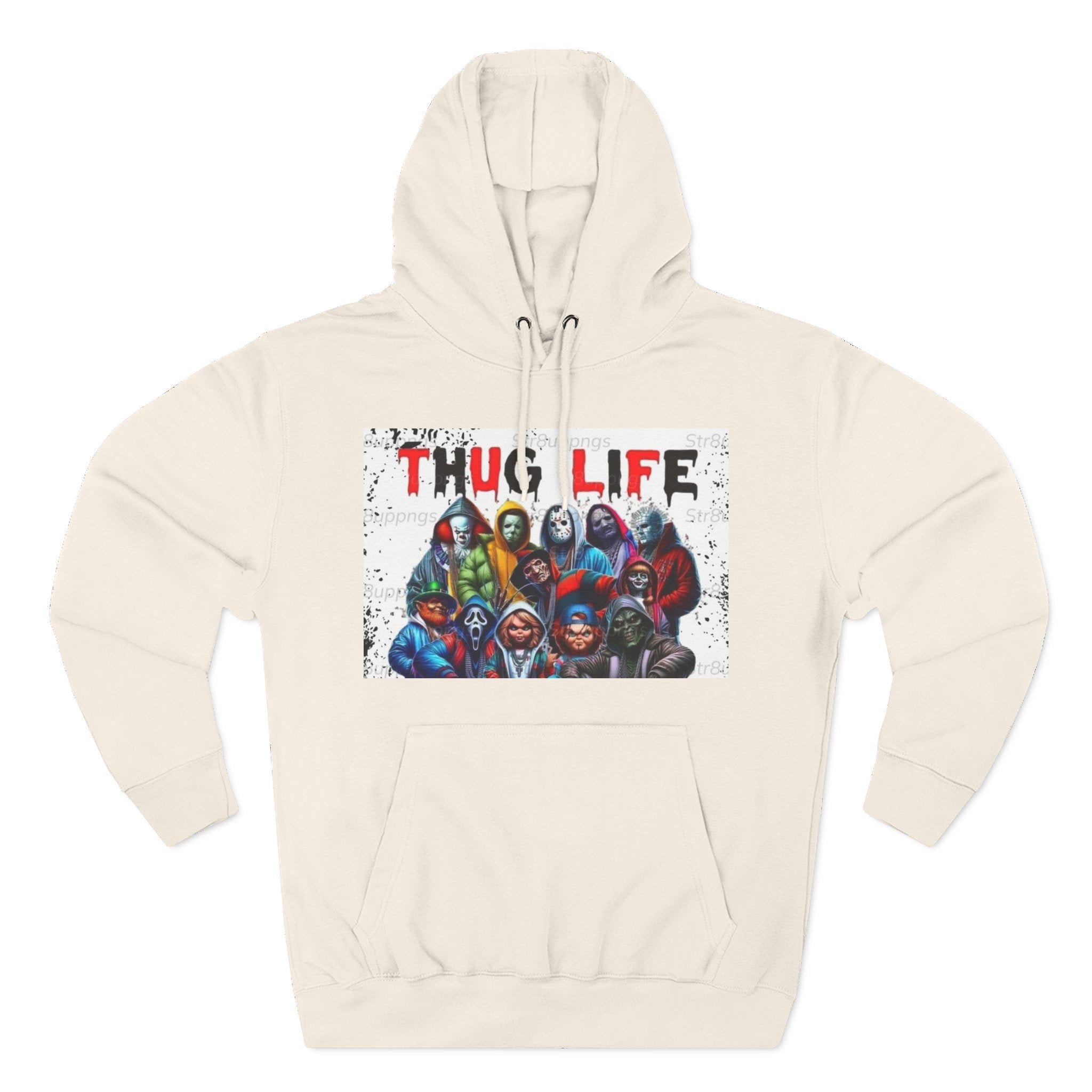 Thug Life Three-Panel Fleece Hoodie - Cool Graphic Sweatshirt for Casual Wear, Perfect for Gifts, Street Style, and Relaxed Vibes