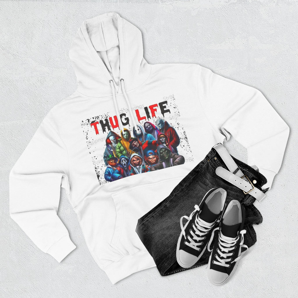 Thug Life Three-Panel Fleece Hoodie - Cool Graphic Sweatshirt for Casual Wear, Perfect for Gifts, Street Style, and Relaxed Vibes
