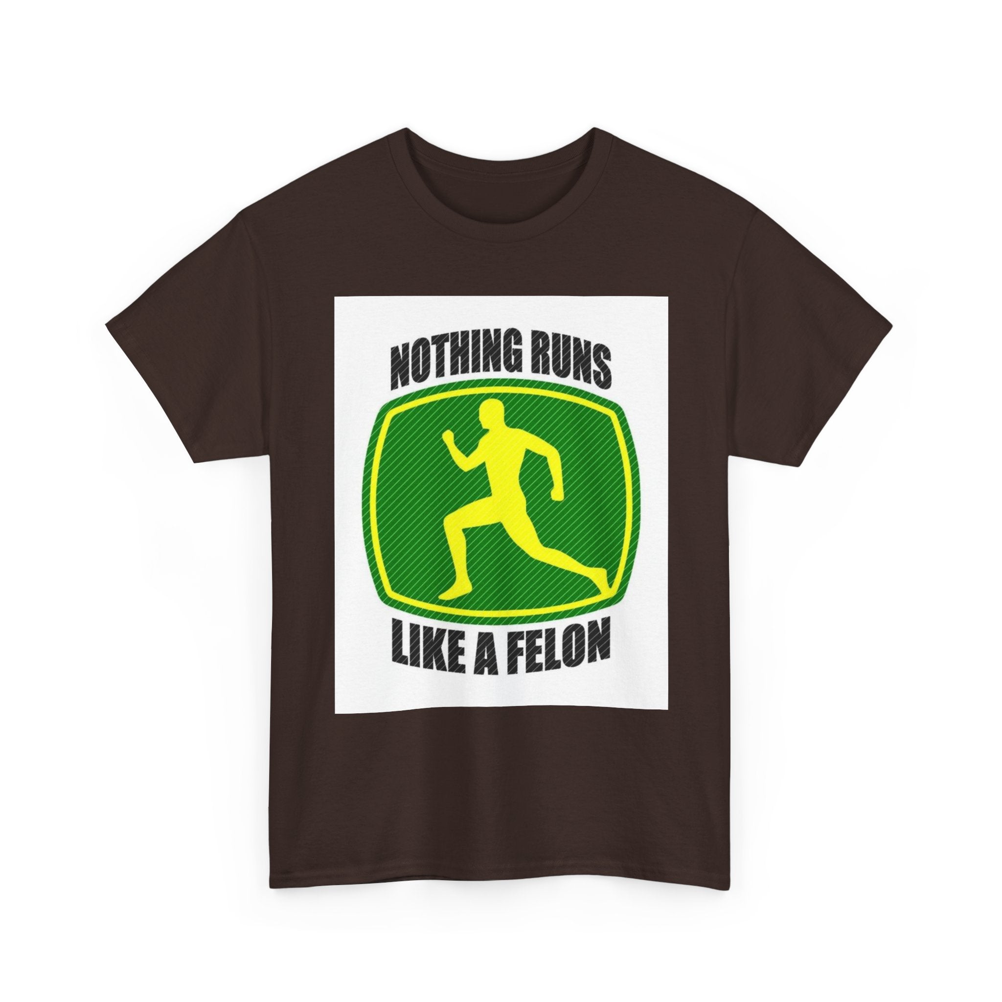 Funny Unisex Heavy Cotton Tee - Nothing Runs Like a Felon, Gift for Runners, Humor Shirt for Exercise Lovers, Perfect for Birthdays, [...]